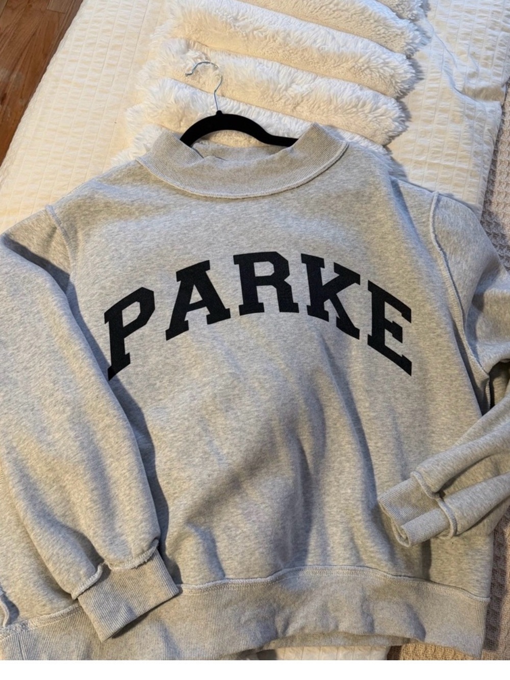 PARKE x SET Active Discontinued Reversible Grey Mockneck Sweatshirt